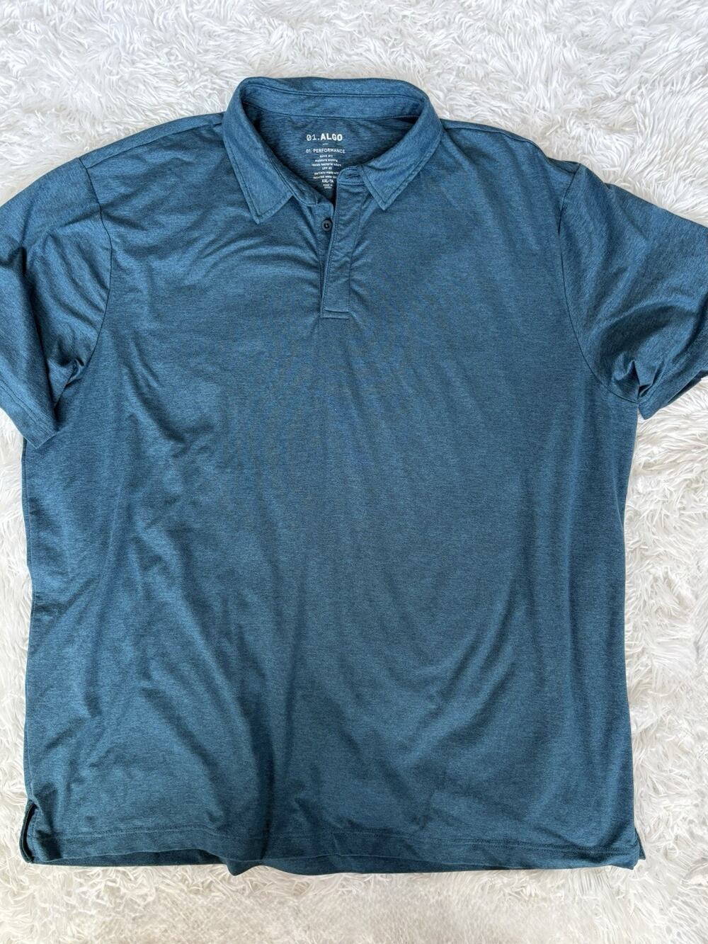 01.ALGO Men’s XXL Blue Performance Polo. Grt. Shape, Comfortable